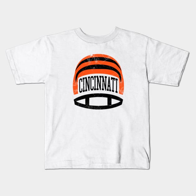 Cincinnati Retro Helmet - White Kids T-Shirt by KFig21